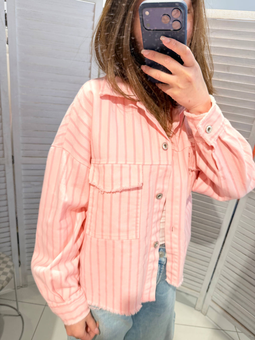 Veste coton CANDY rayée Poudre & Rose