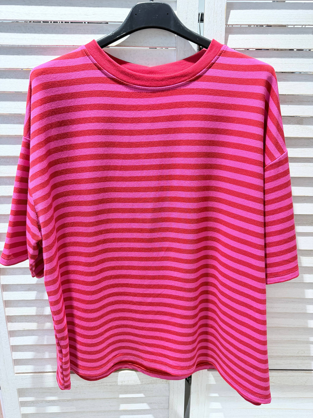 T-shirt rayé SUNNY Rouge & Fuchsia