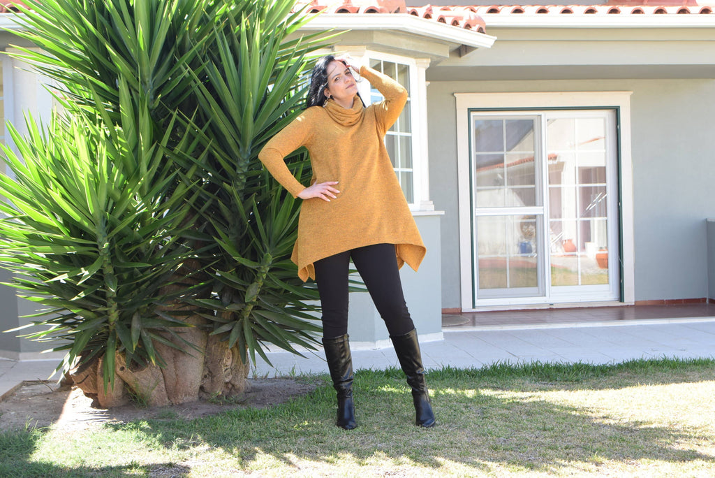 Tunique grande taille en tissu tricoté chaud Olivia/L à 6XL