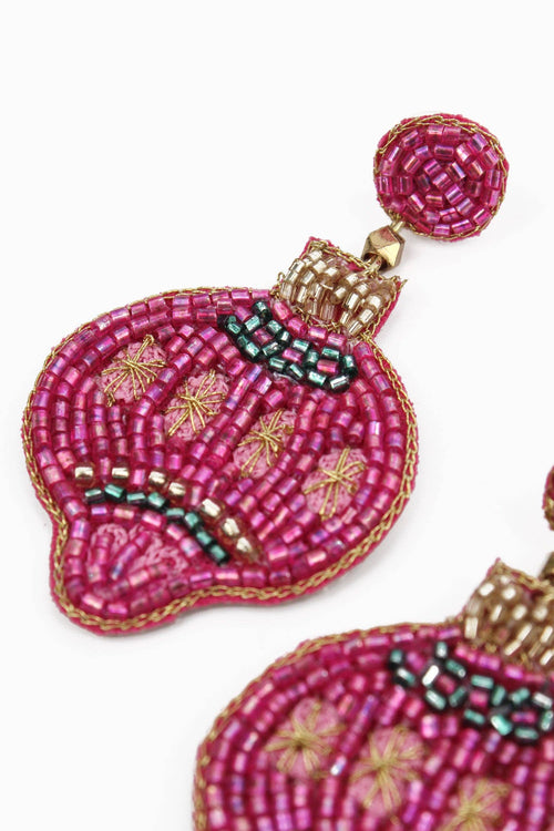 BOUCLES D'OREILLES BOULE ÉTOILE MULTICOLORE ROSE