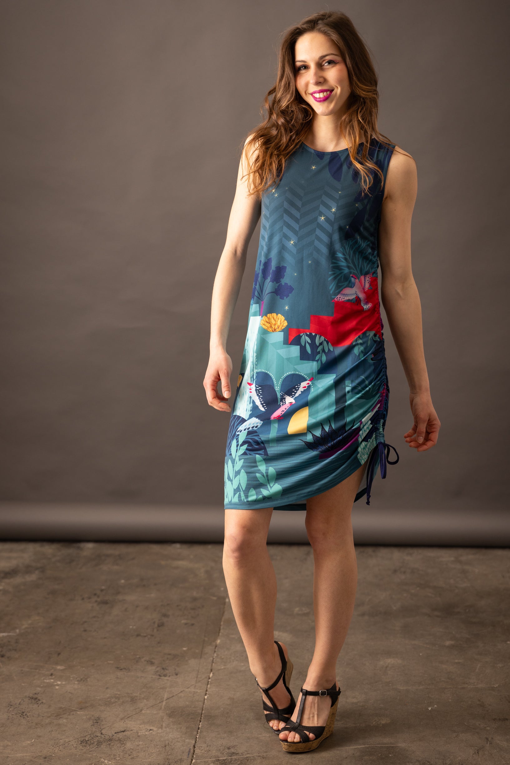Robe fronce SOLIFLORE BABYLONE