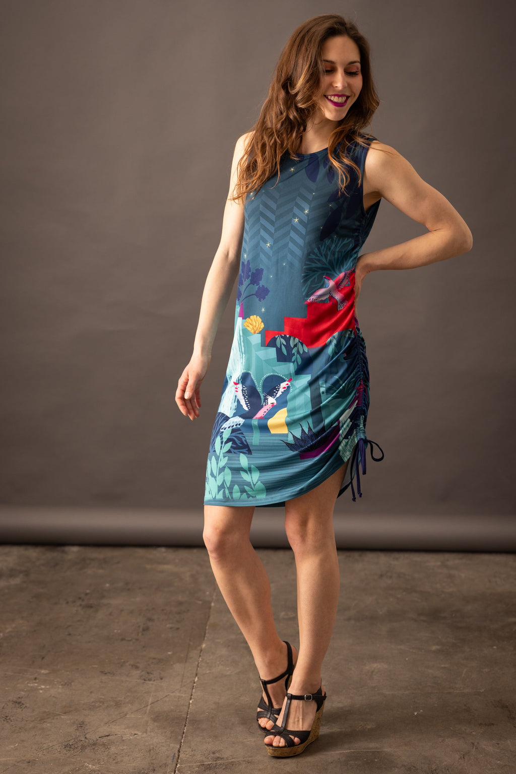 Robe fronce SOLIFLORE BABYLONE
