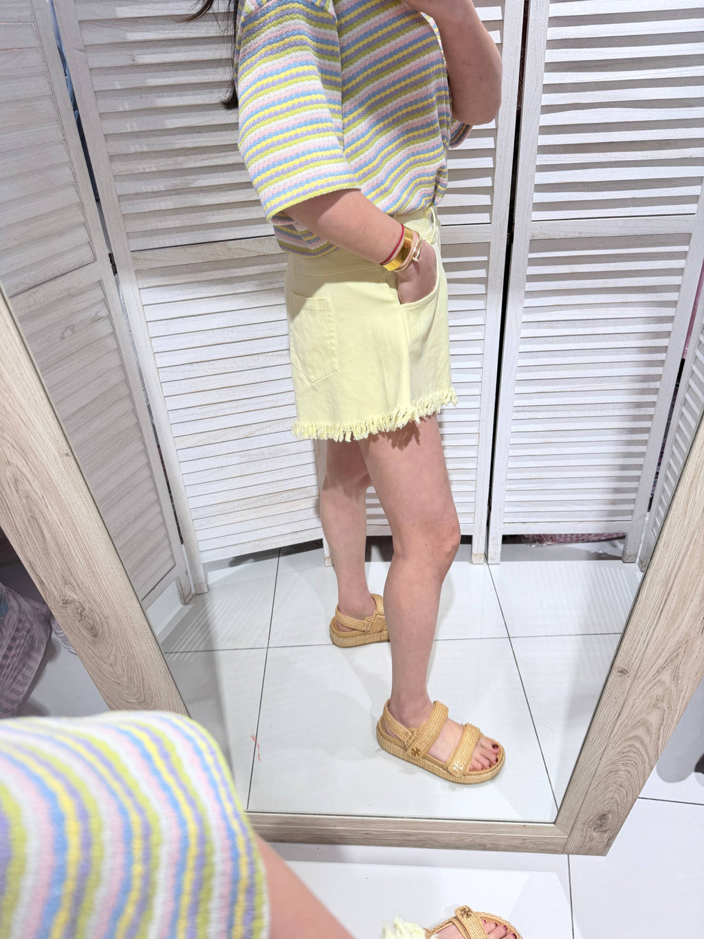Short coton FRANGES Jaune
