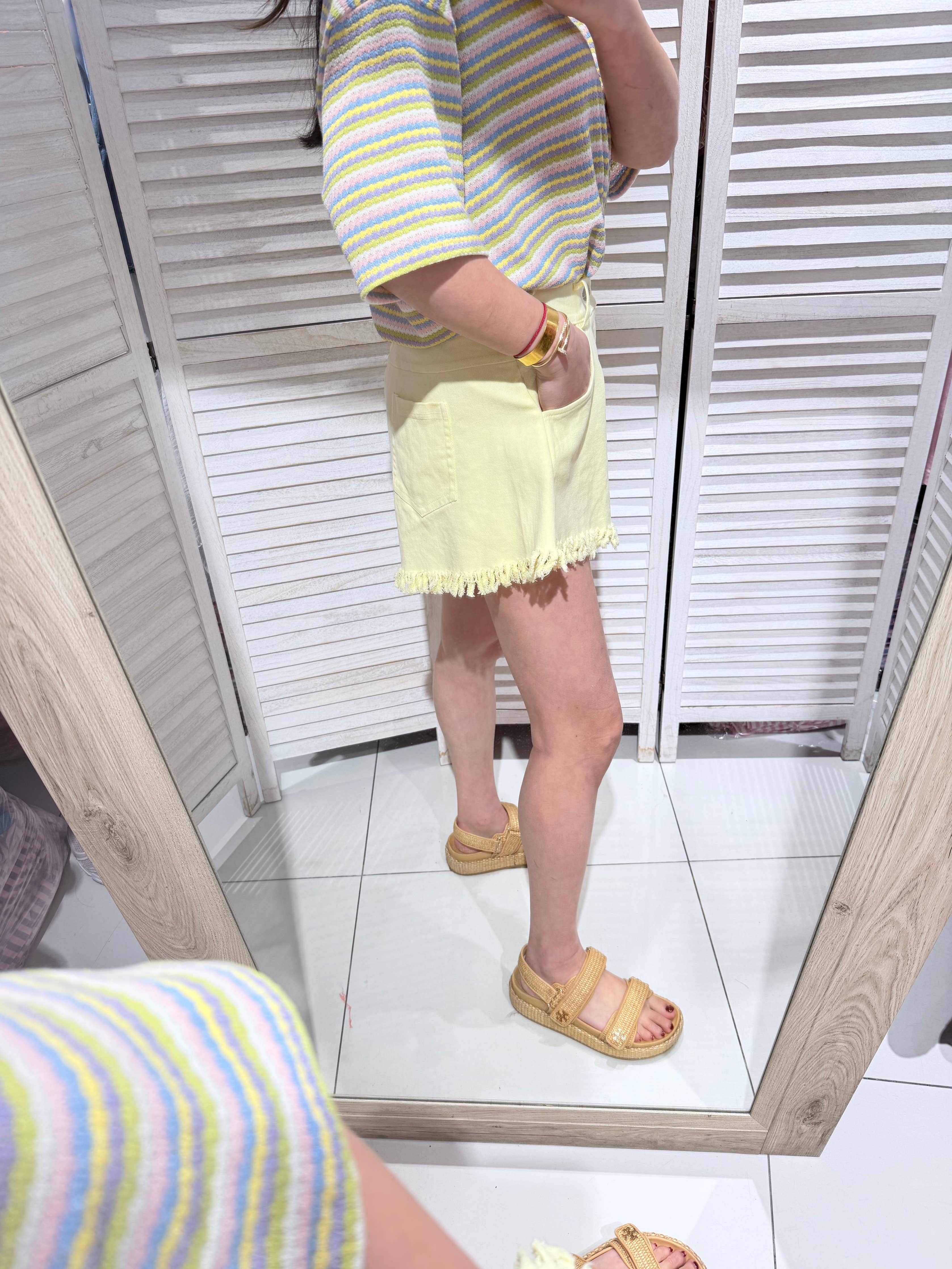 Short coton FRANGES Jaune
