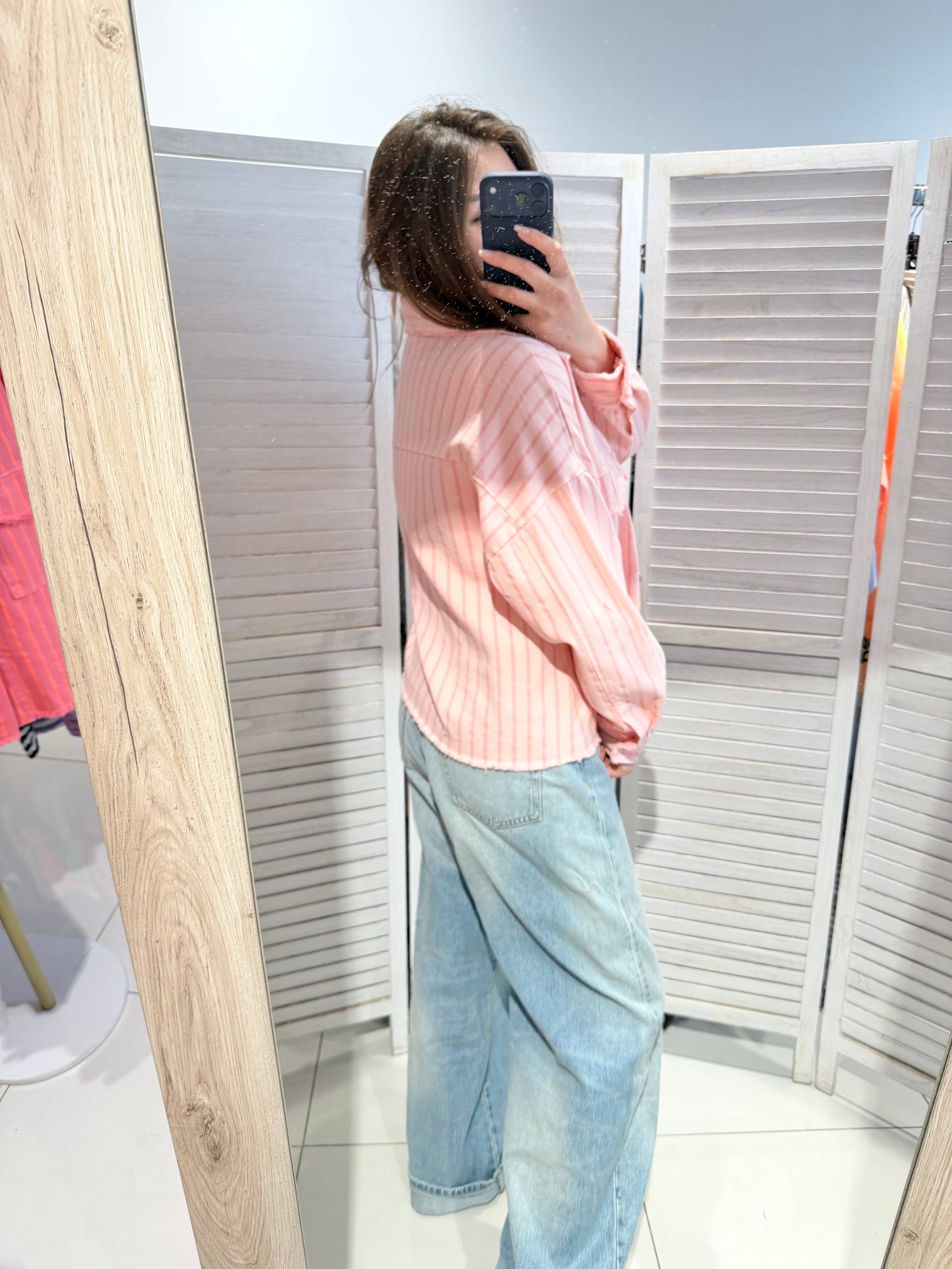Veste coton CANDY rayée Poudre & Rose