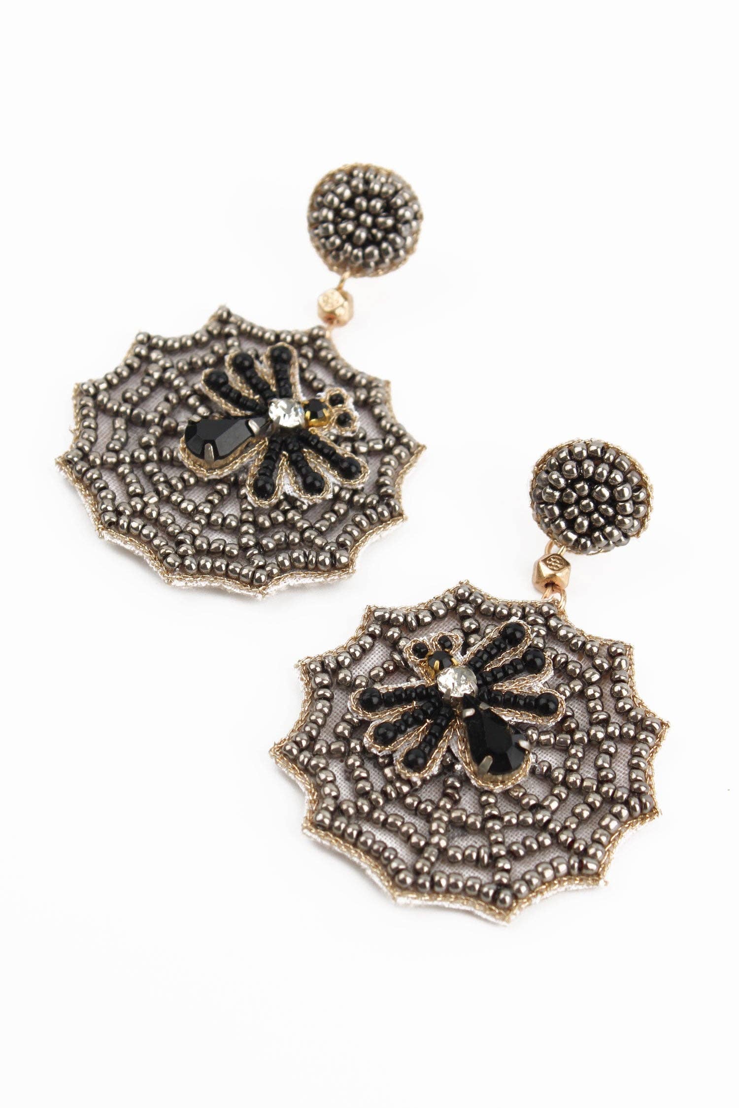 BOUCLES D'OREILLES ARAIGNÉE SUR TOILE
