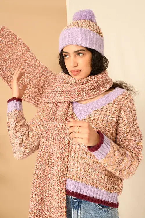 Écharpe tricot Florence Twist - Lilas