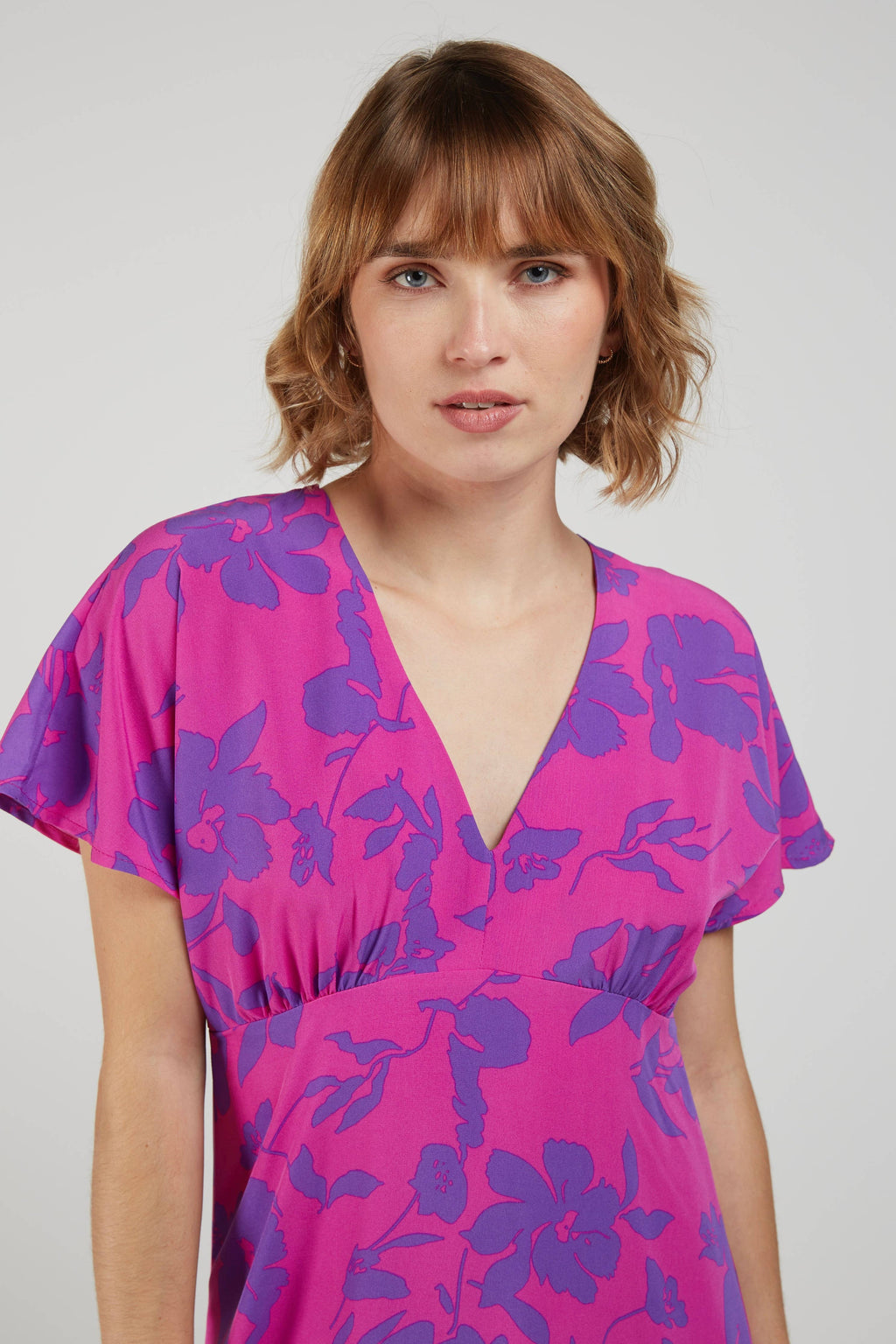 Robe Midi Fleurie DALI Fuchsia & Violet