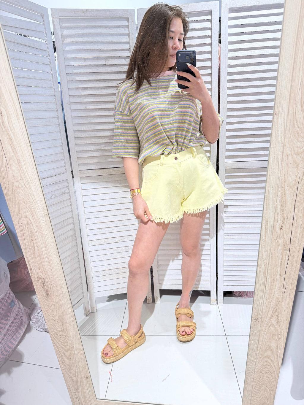 Short coton FRANGES Jaune