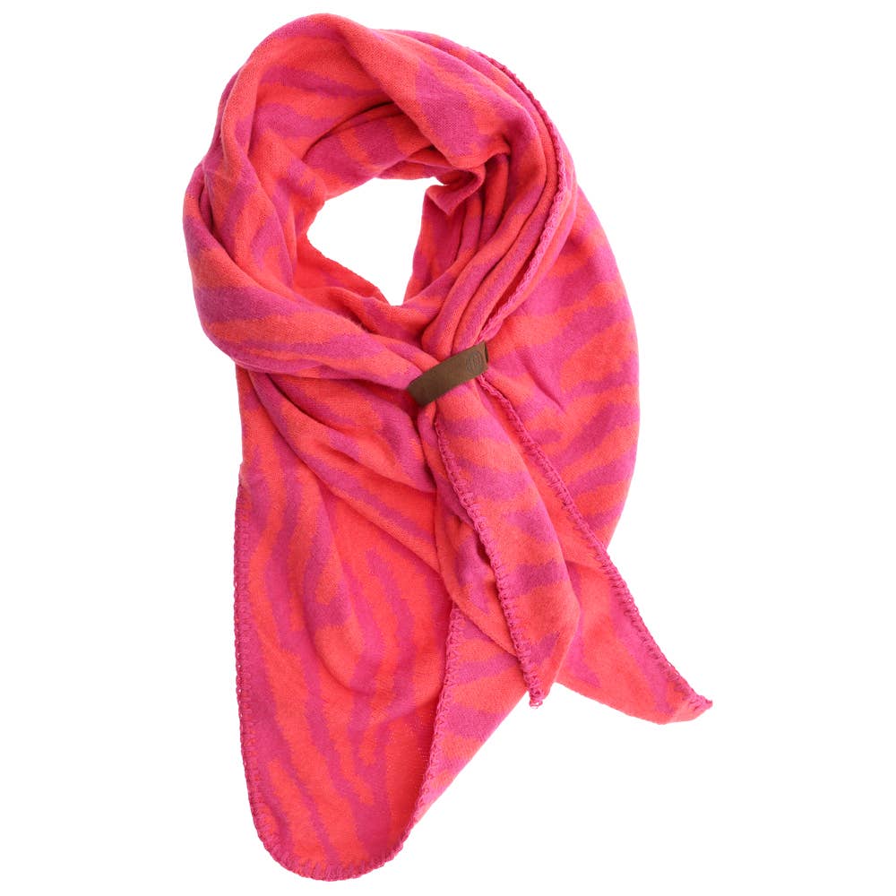 Écharpe triangle LIZE Fuchsia & Orange