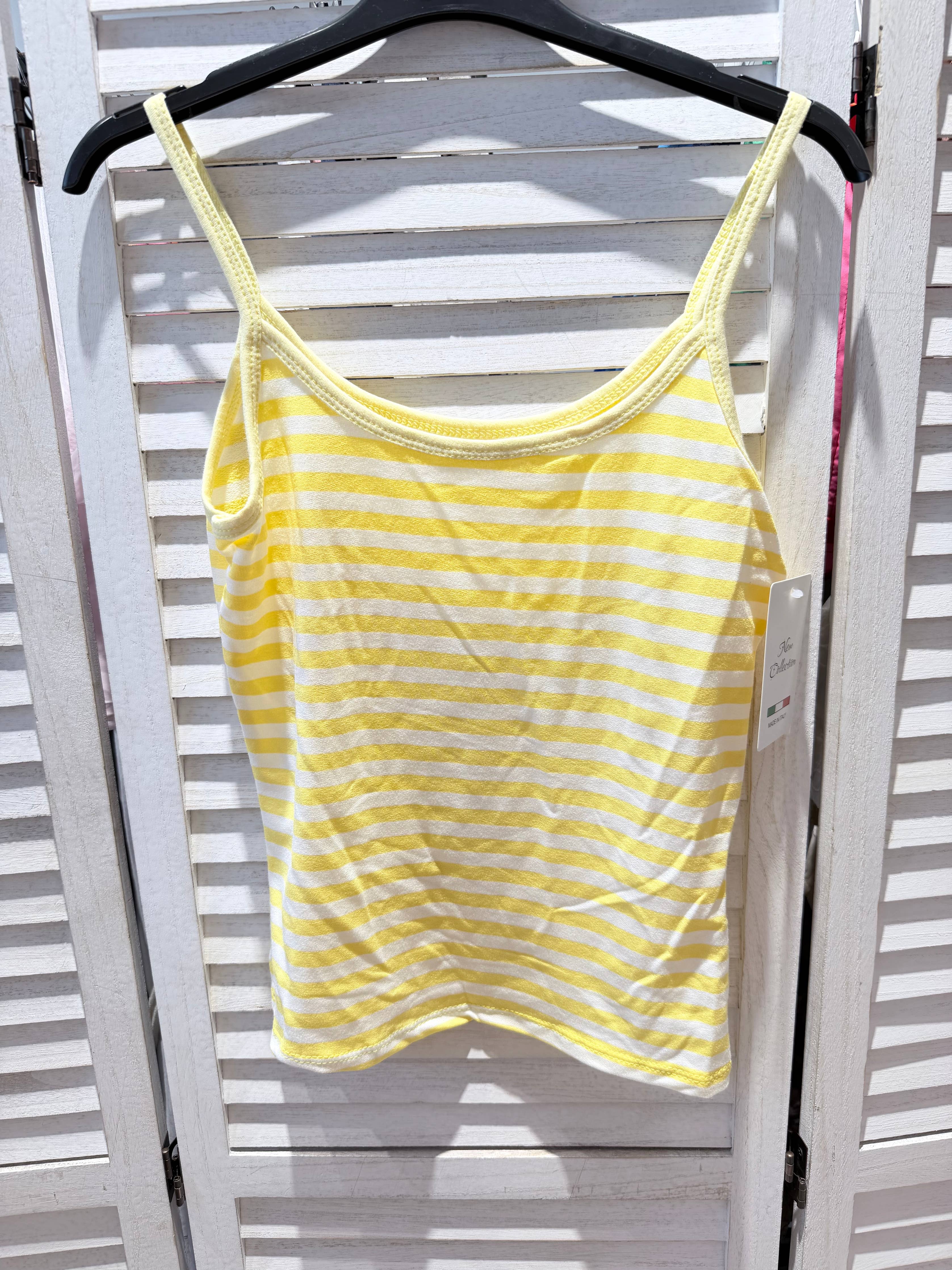 Débardeur rayé SUN Jaune & Blanc