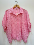 Chemise manches 3/4 coton ajouré JOYCE Rose