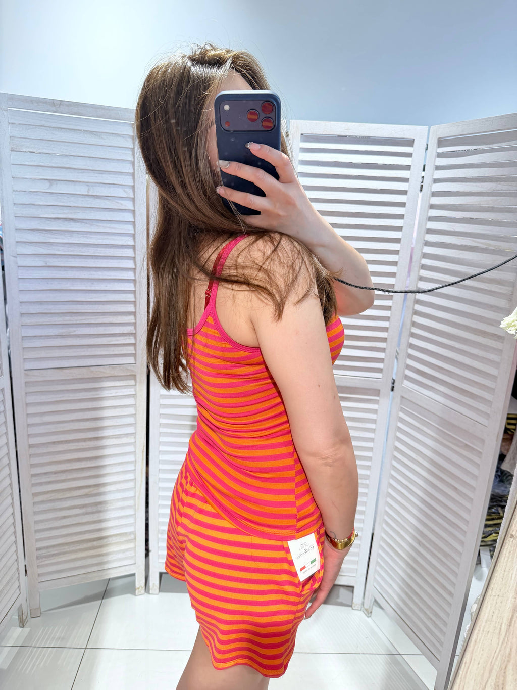 Débardeur rayé SUN Fuchsia & Orange