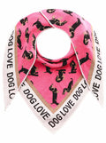 Foulard triangulaire en coton Teckel Rose