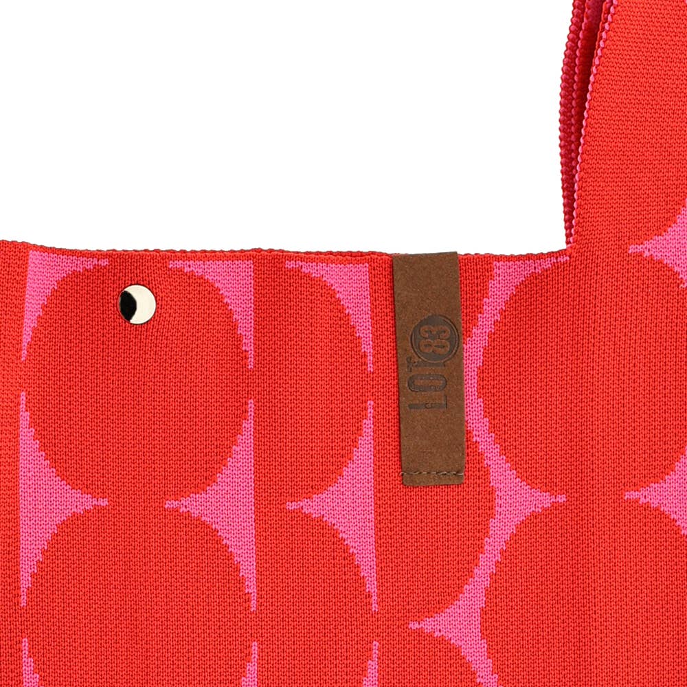 Sac shopping LOIS pois Rouge & Fuchsia