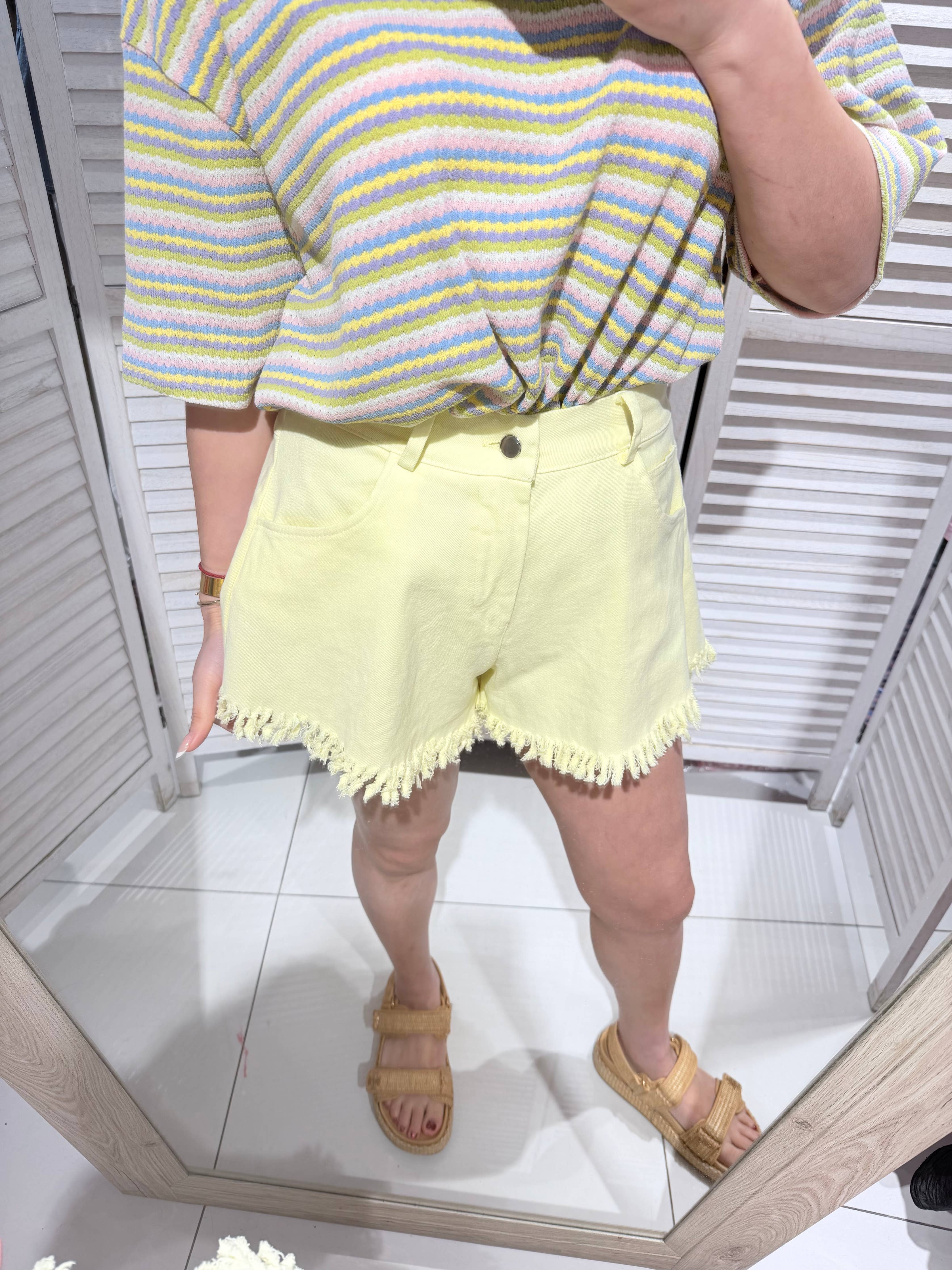 Short coton FRANGES Jaune