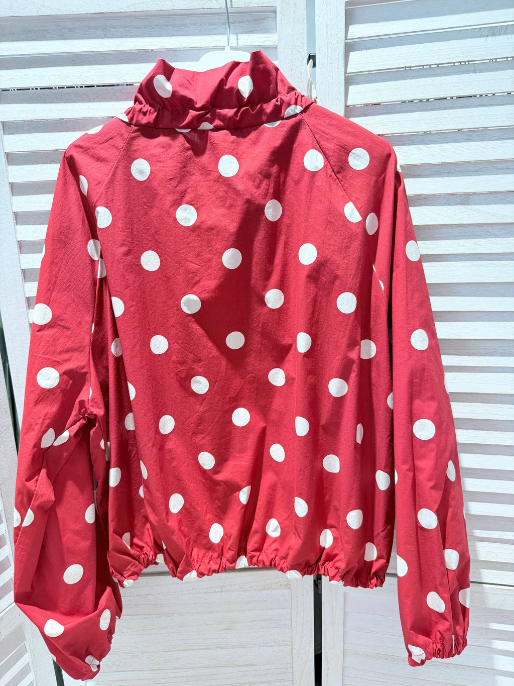Veste à pois en coton fin POLKA Rouge & Blanc