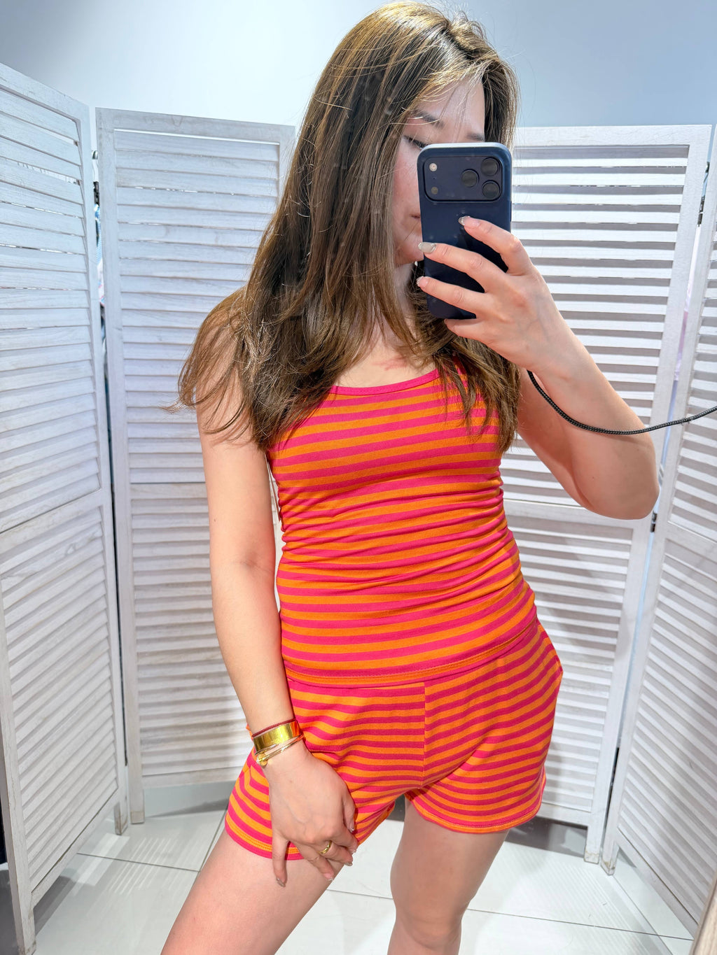 Débardeur rayé SUN Fuchsia & Orange
