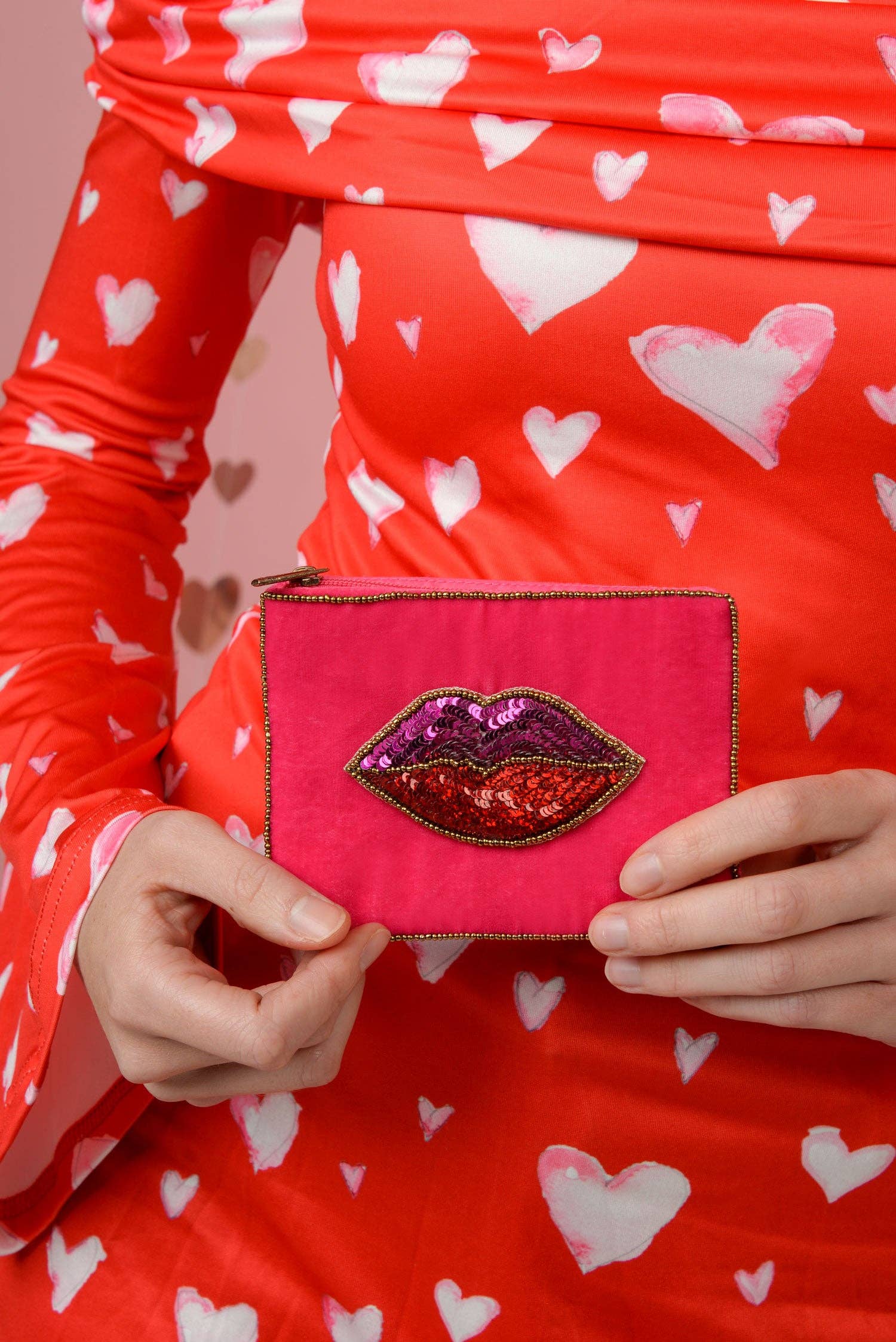 PETITE POCHETTE LEVRES ROSE VIF