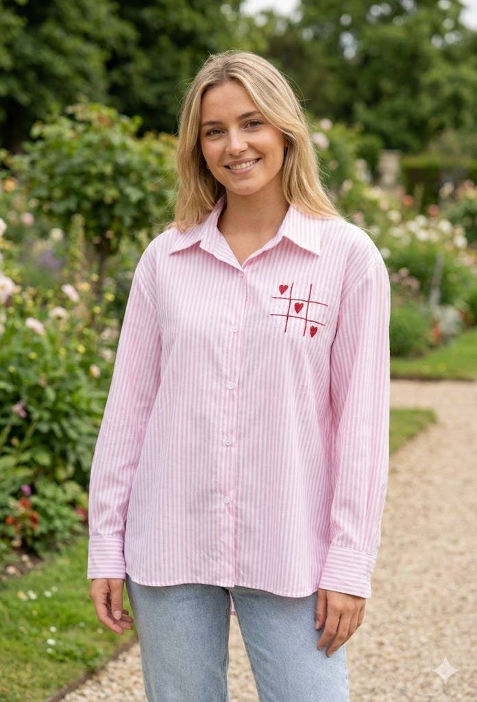 Chemise à rayures GAME Rose & Blanc