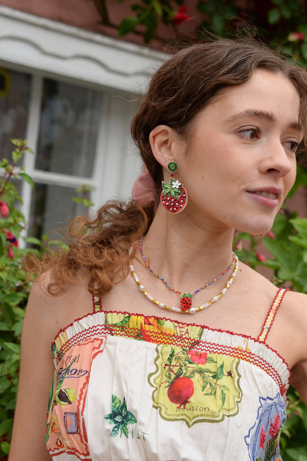 Boucles d'oreilles fraise