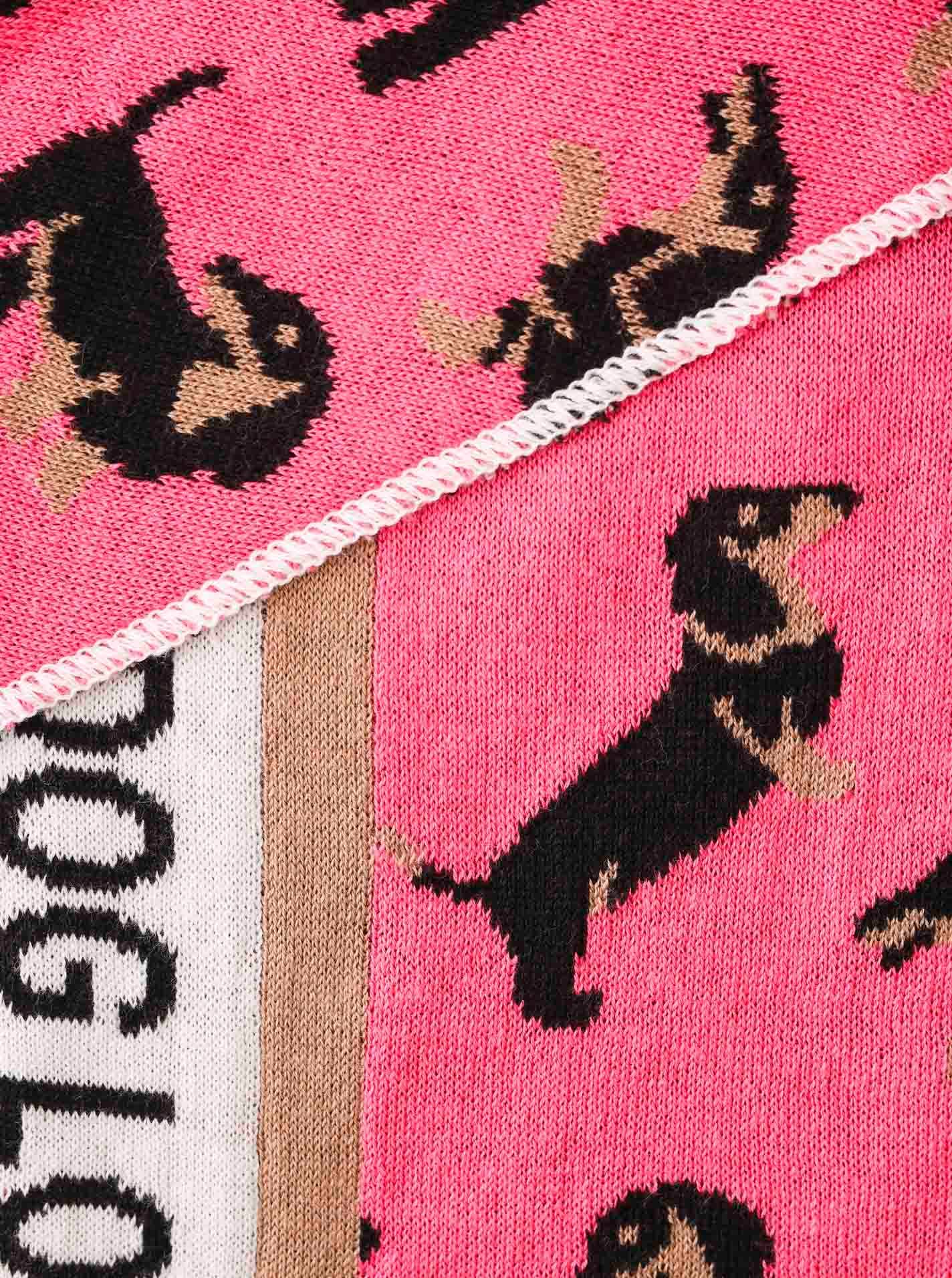 Foulard triangulaire en coton Teckel Rose