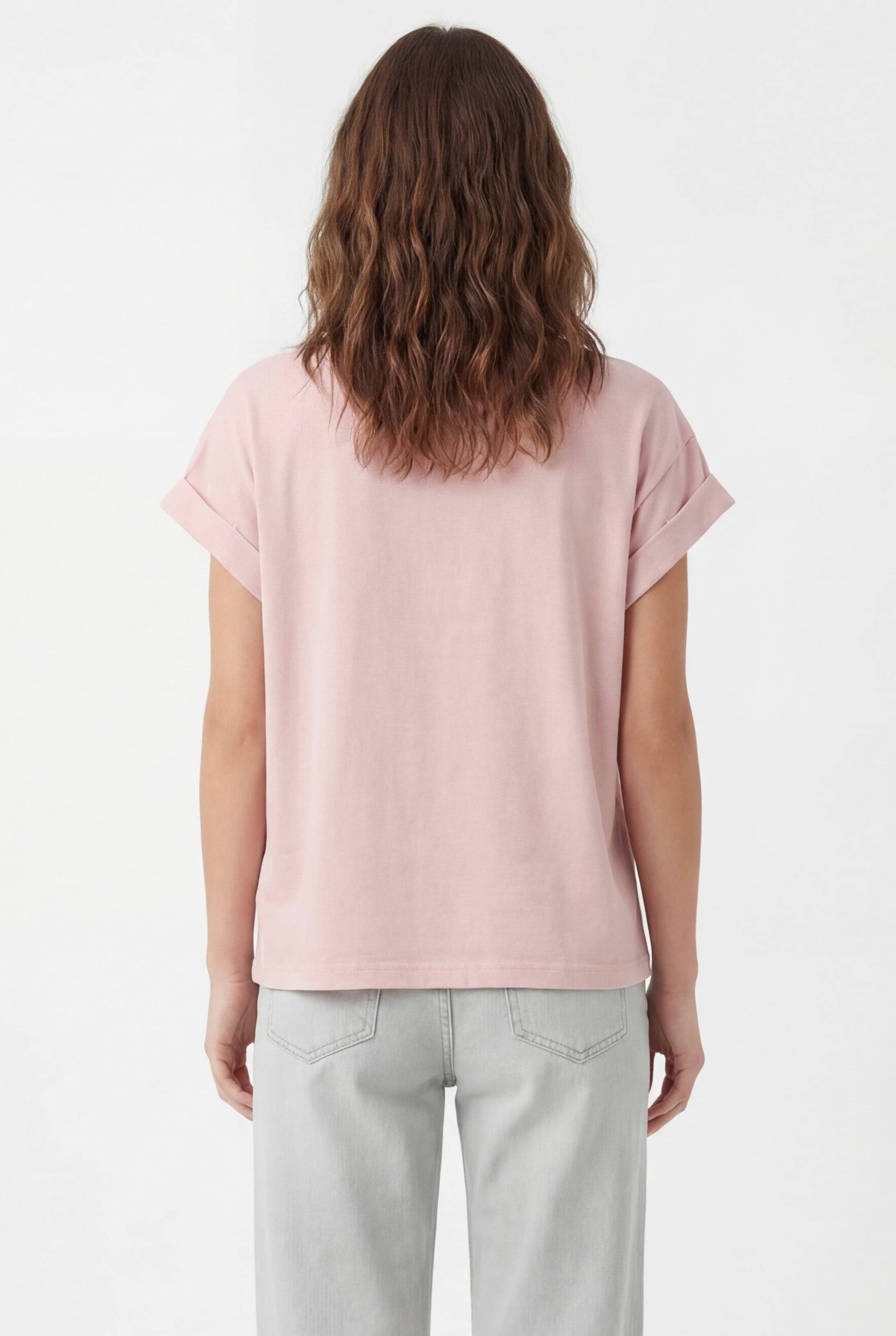 T-shirt Coton coeur AMORE Rose