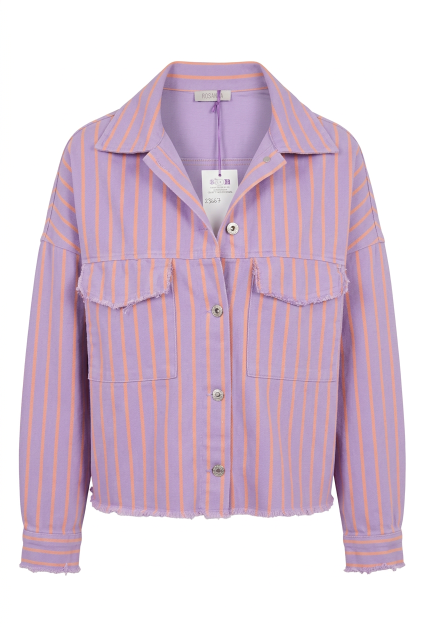 Veste coton CANDY rayée Parme & Orange