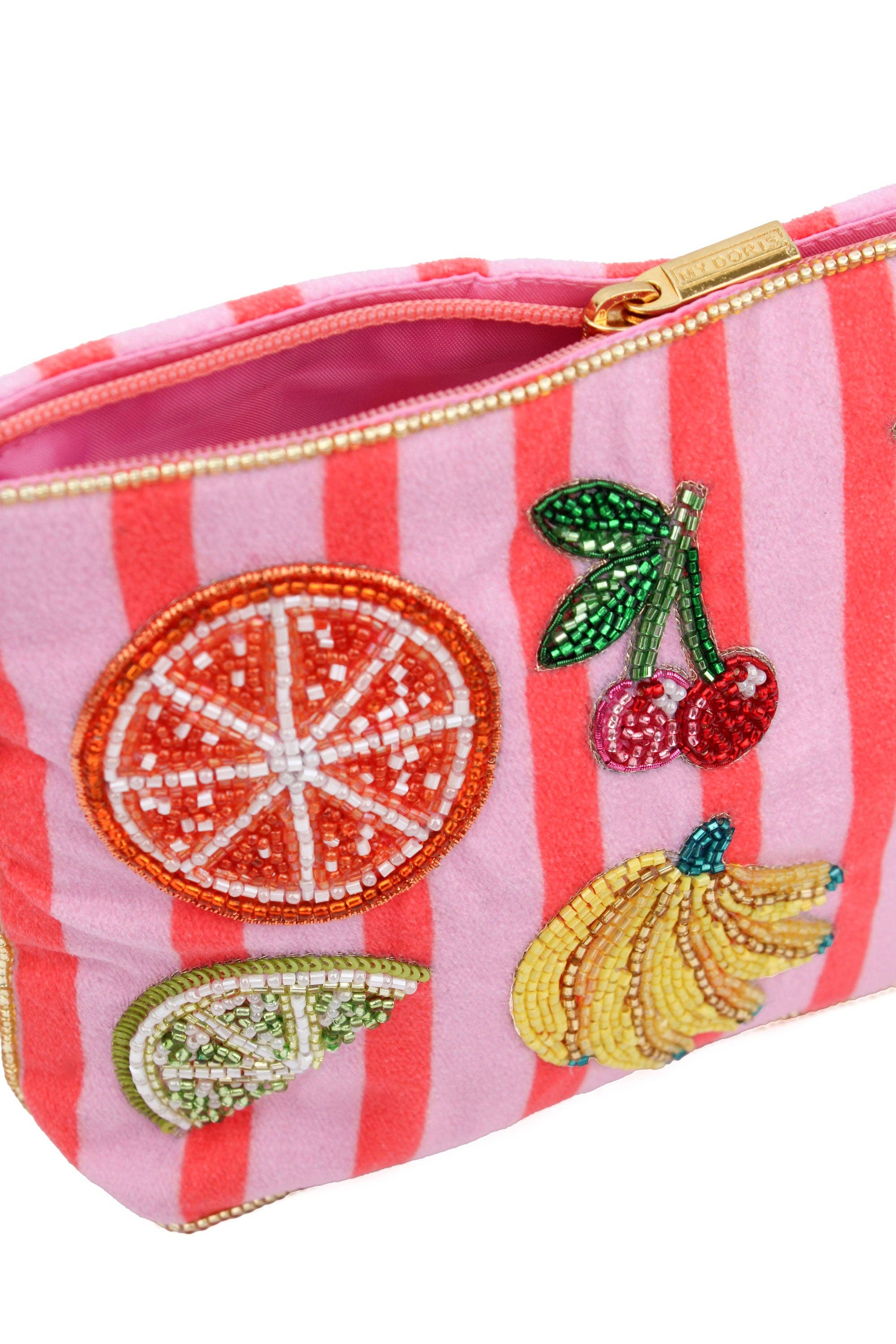 Pochette moyenne rayée multi-fruits