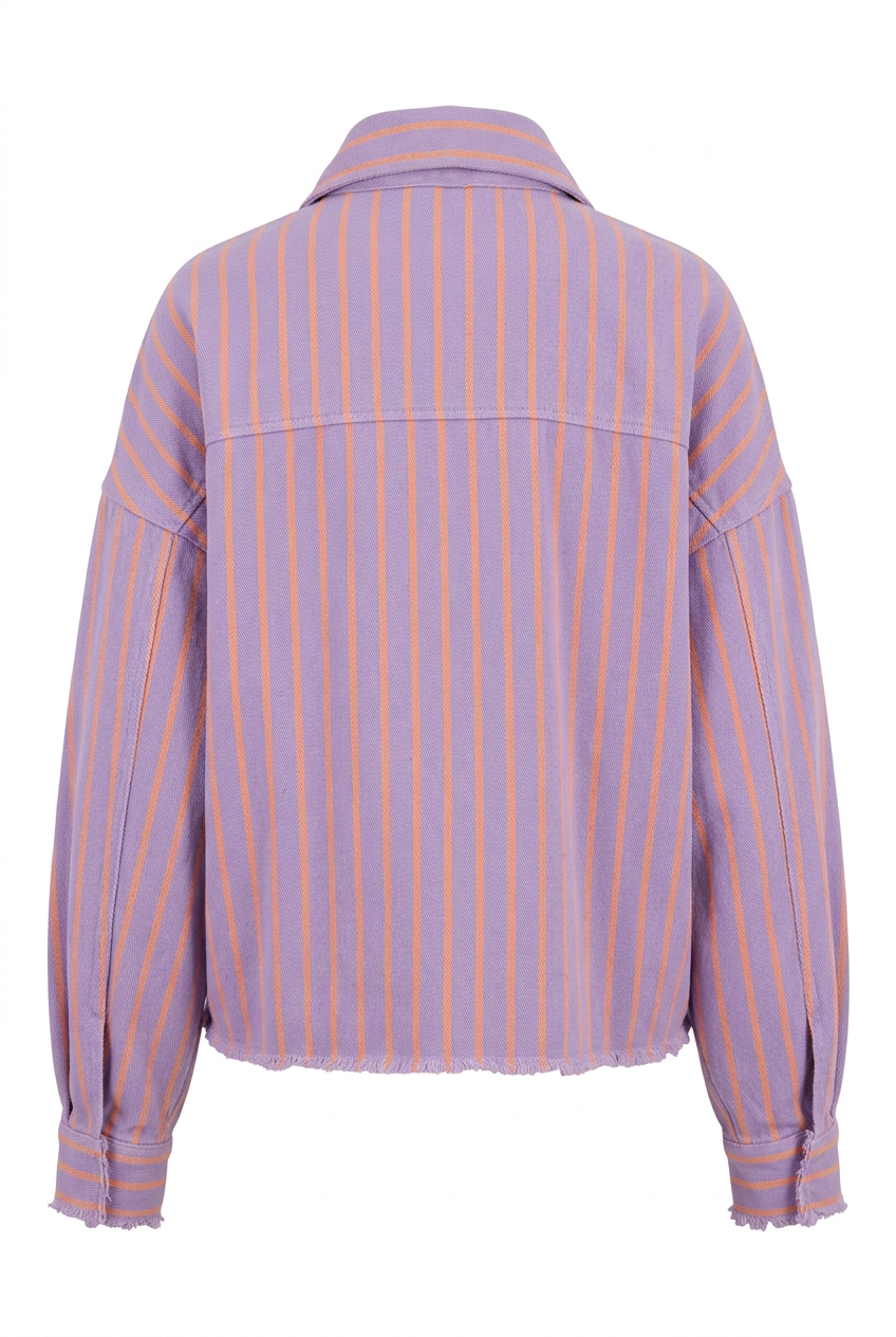 Veste coton CANDY rayée Parme & Orange