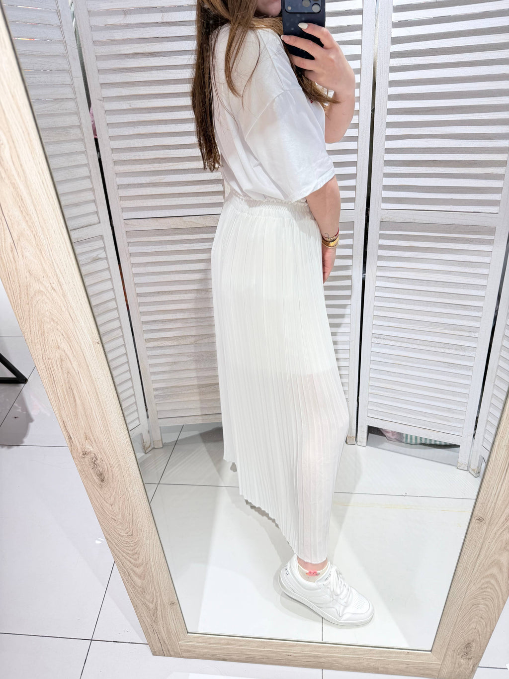 Pantalon large plissé LISA Blanc