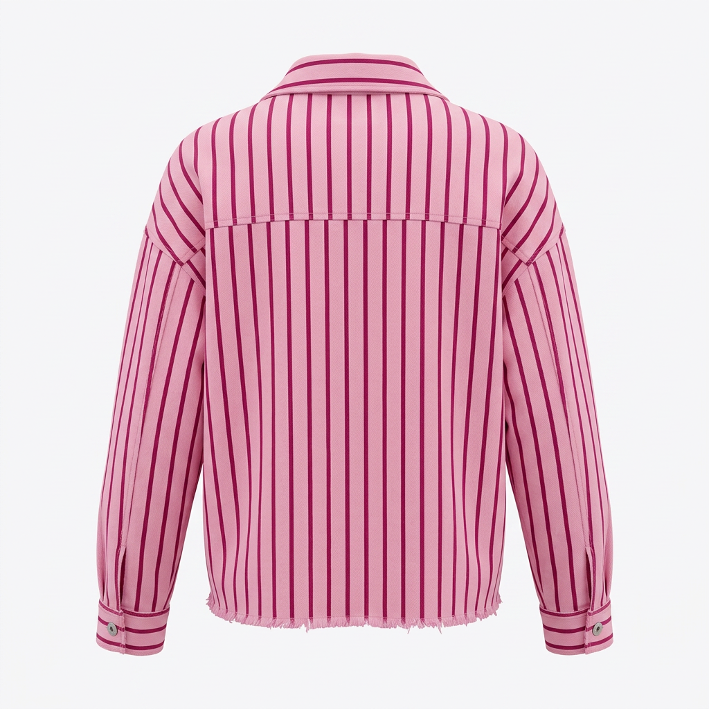 Veste coton CANDY rayée Rose & Rouge
