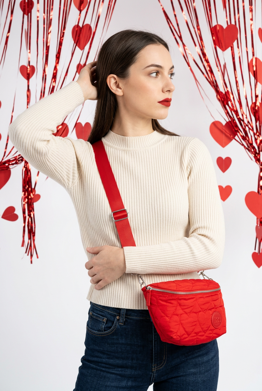 Sac banane JILL coeur Rouge