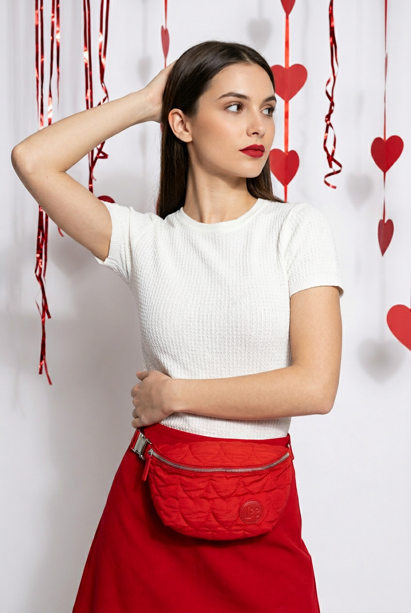 Sac banane JILL coeur Rouge