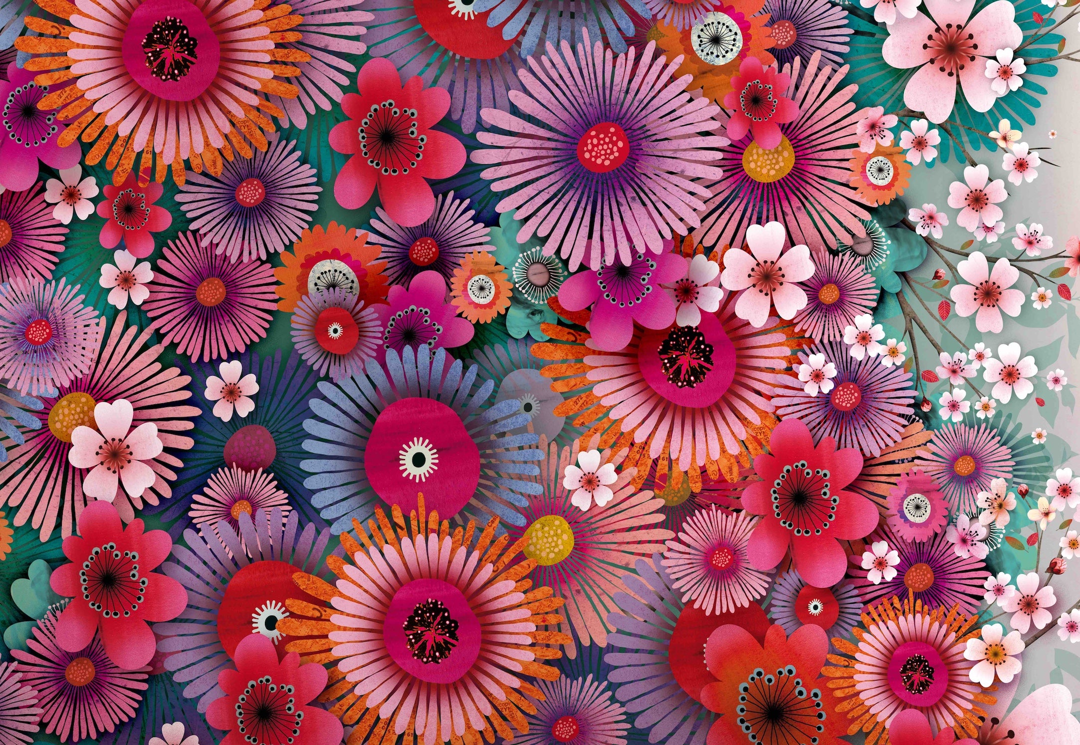 Précommande panneau de tissu  CARPE KOI Fleurs