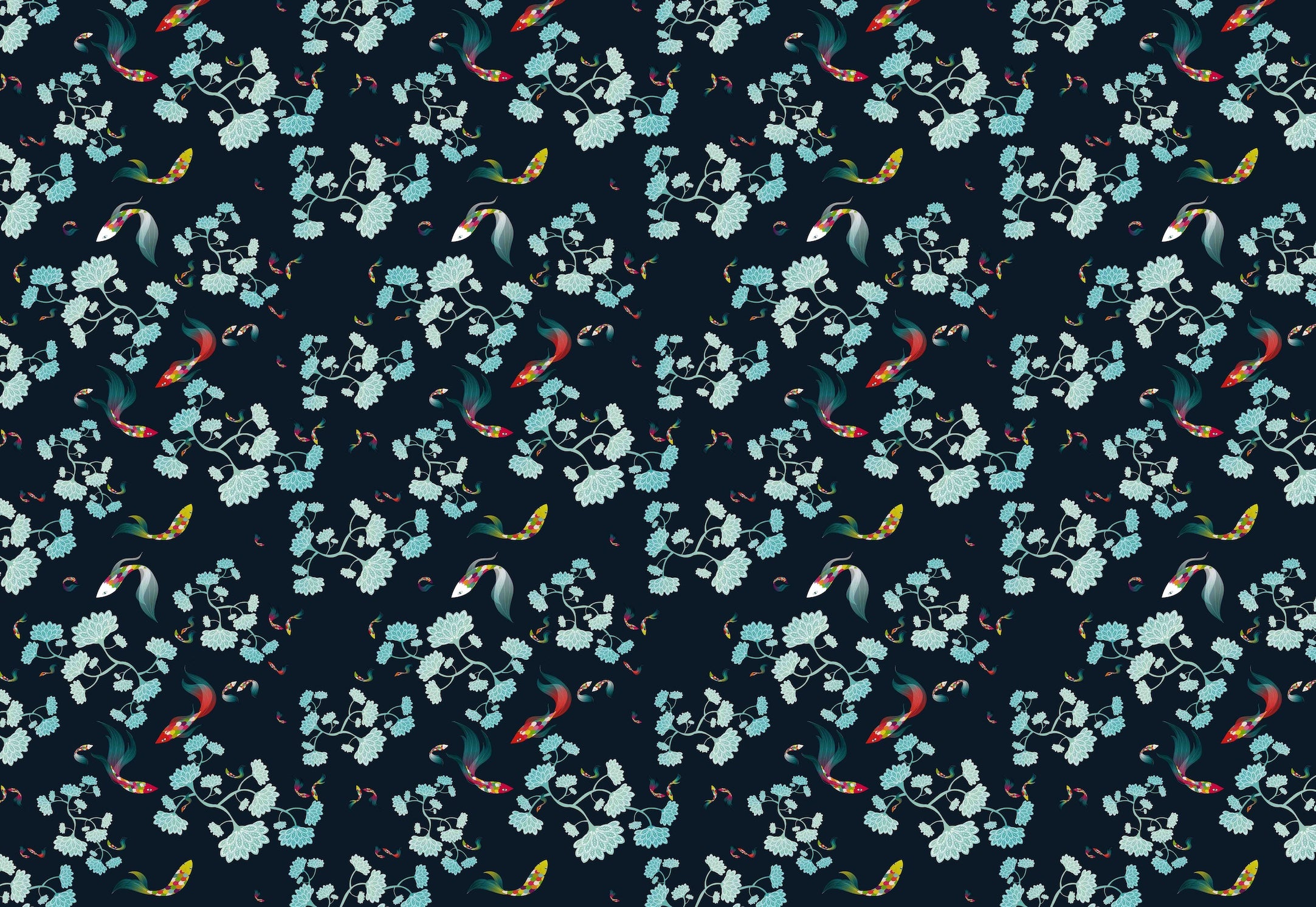 Précommande Panneau de tissu ONDINE Poissons