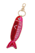 Porte-clés/bijou de sac poissons rouges et roses
