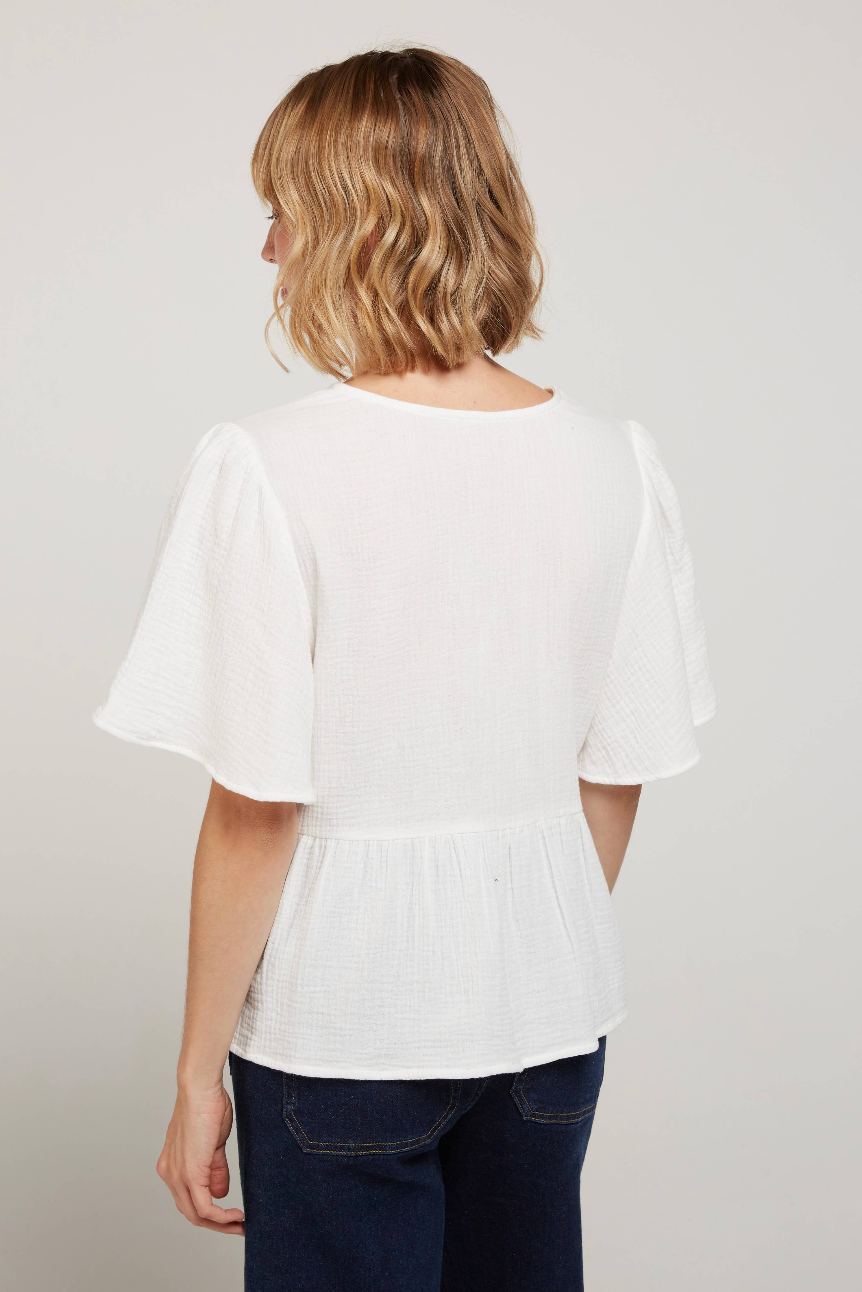 Top Gaze de Coton Col V LISON