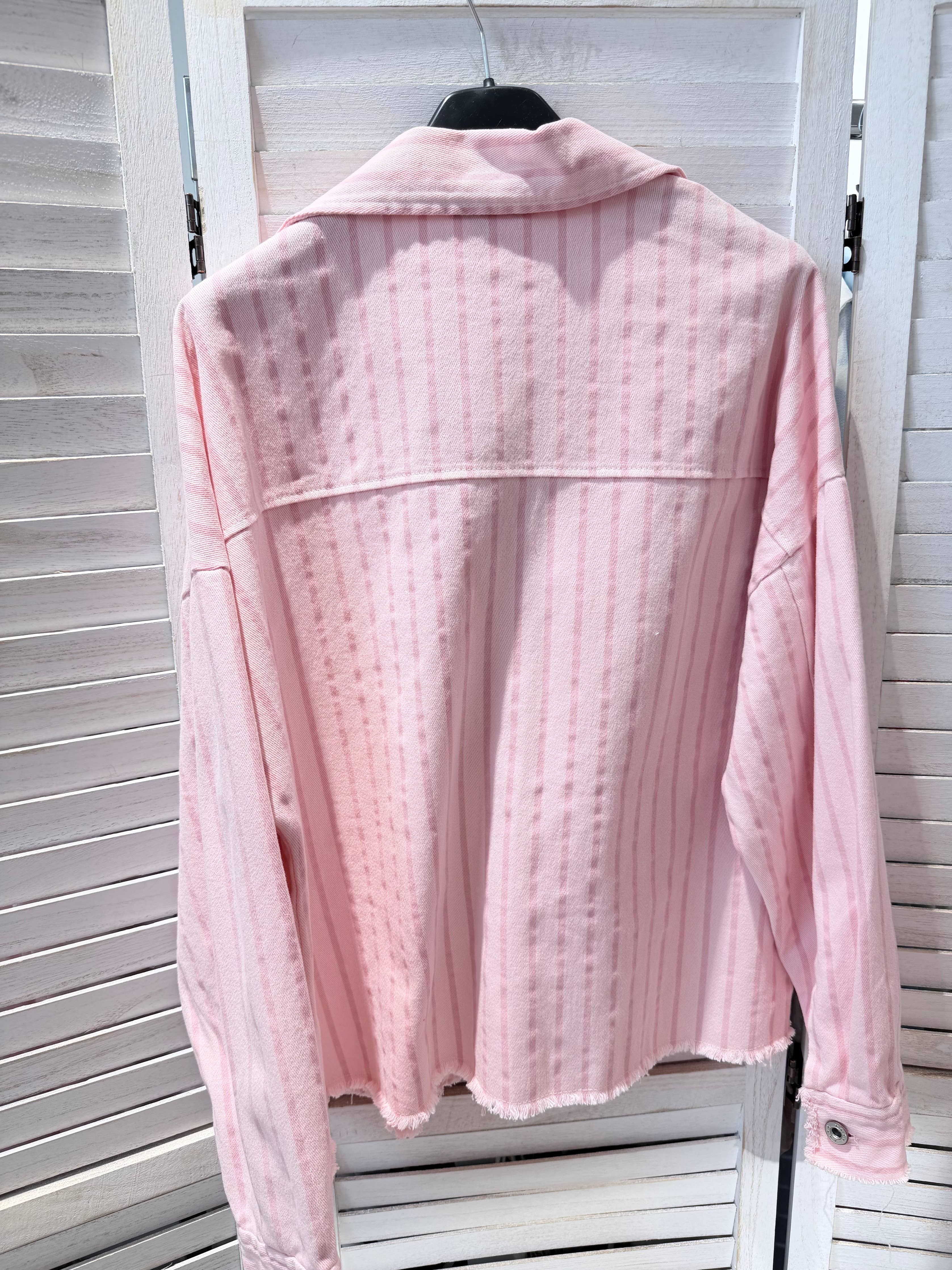 Veste coton CANDY rayée Poudre & Rose