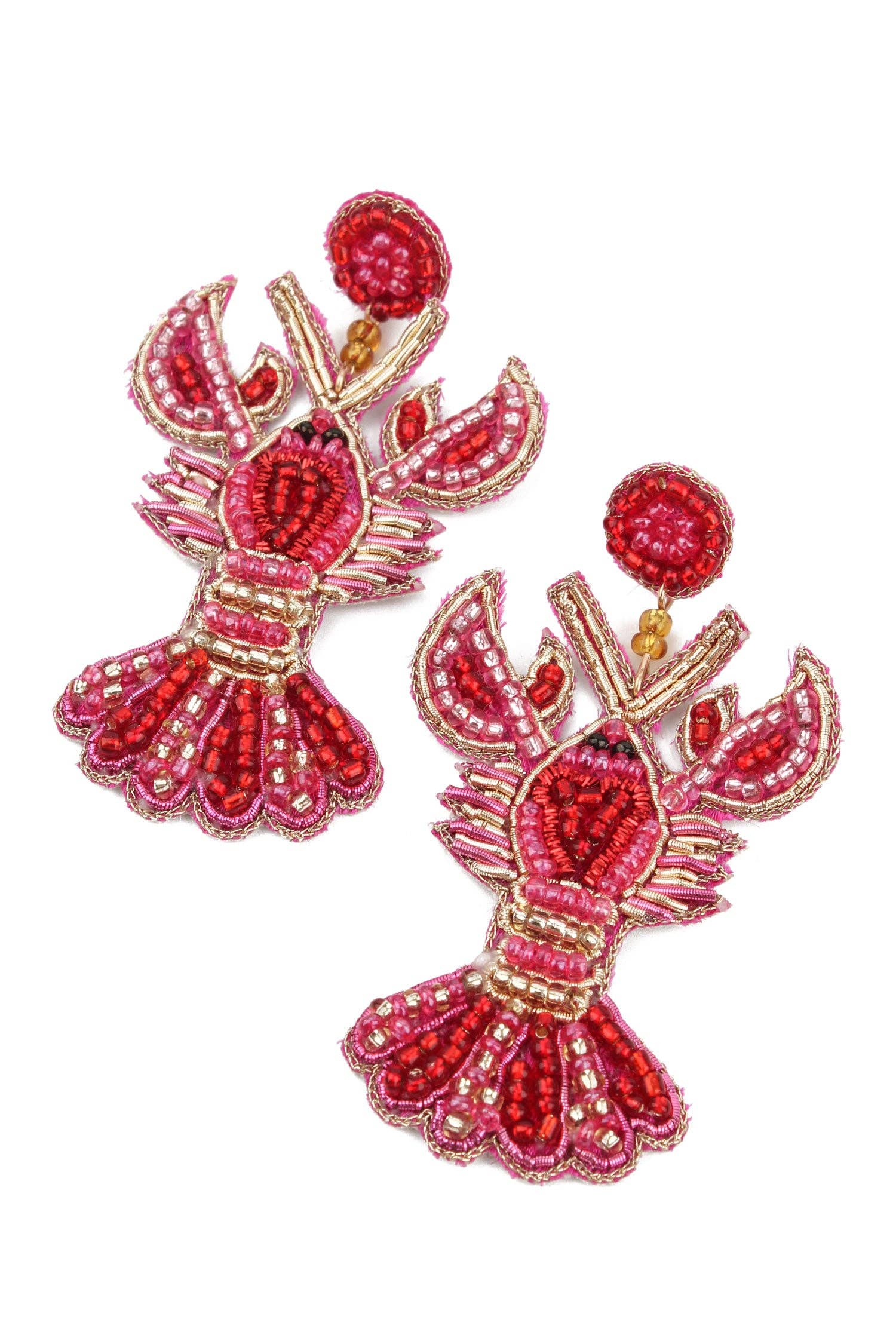 BOUCLES D'OREILLES PERLÉES AMOUR HOMARD