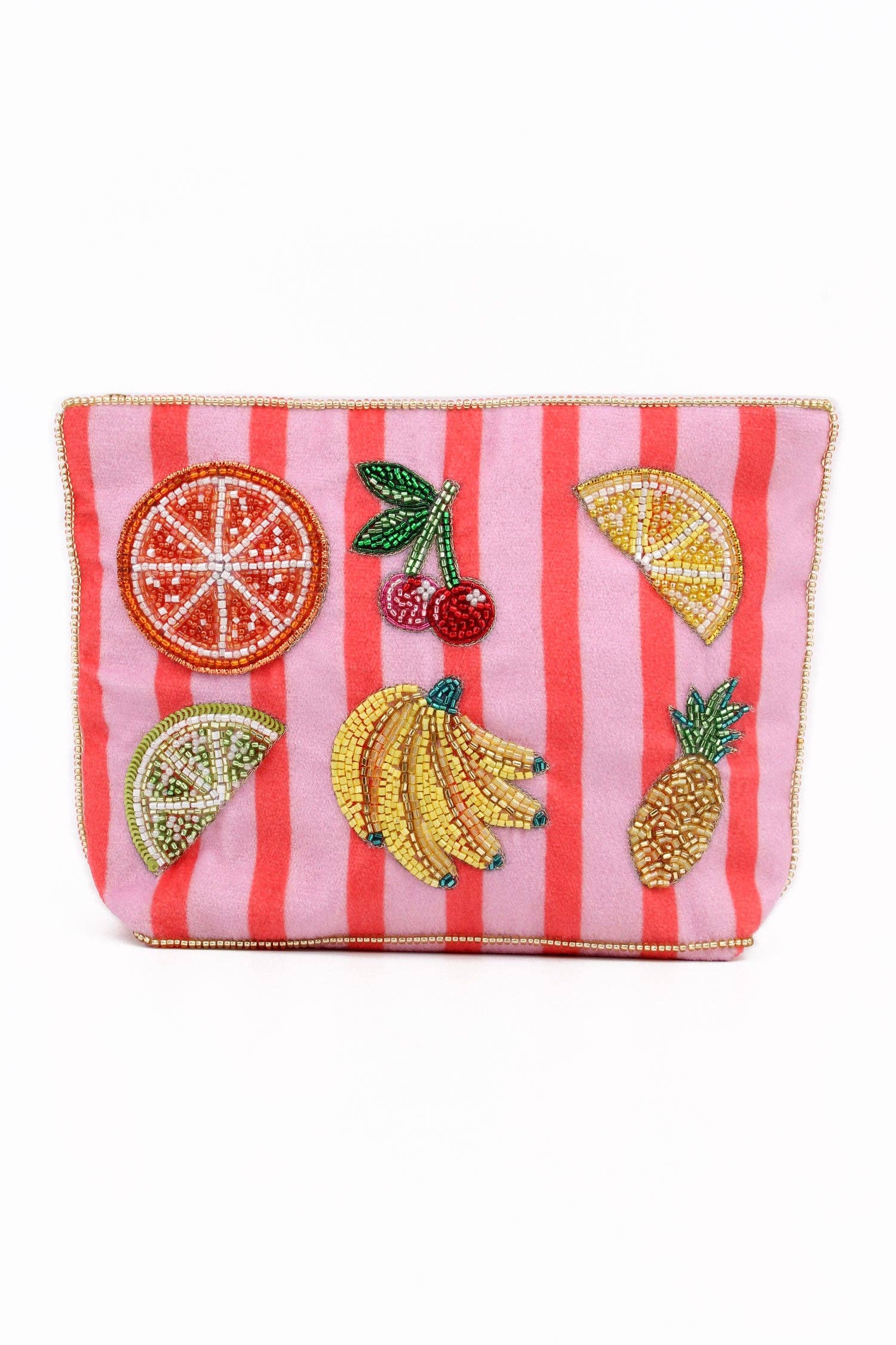 Pochette moyenne rayée multi-fruits