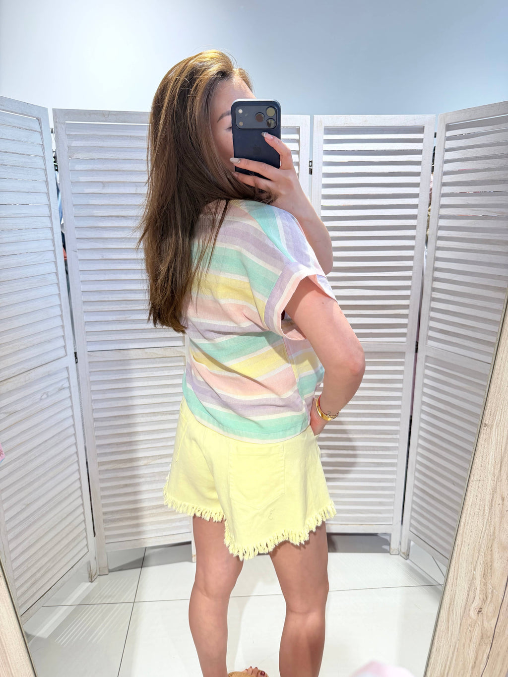 Blouse rayée en coton RAINBOW