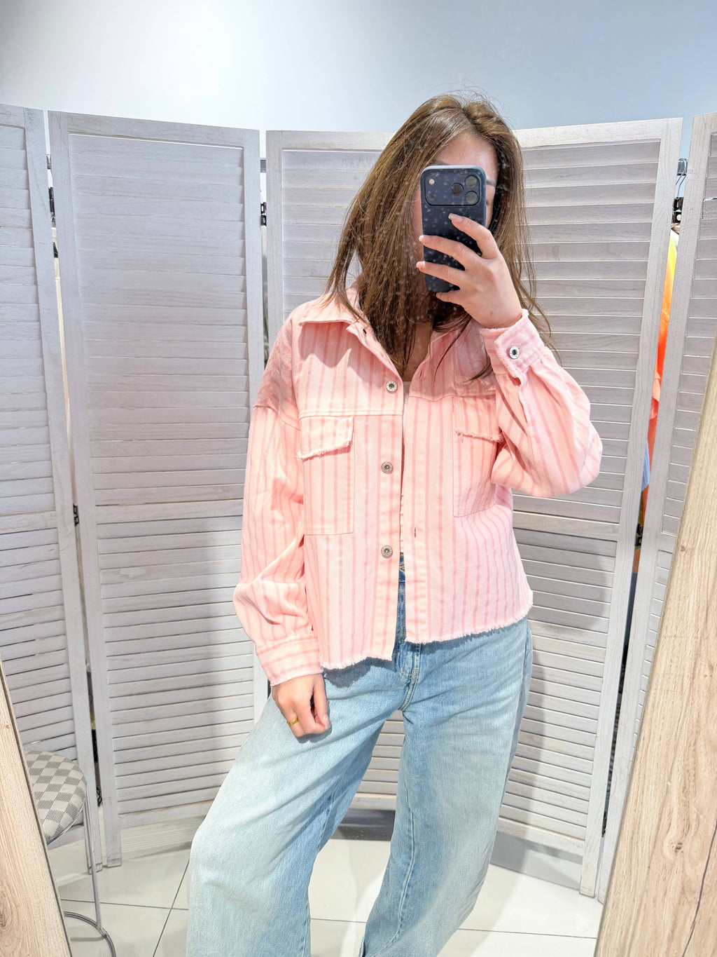Veste coton CANDY rayée Poudre & Rose