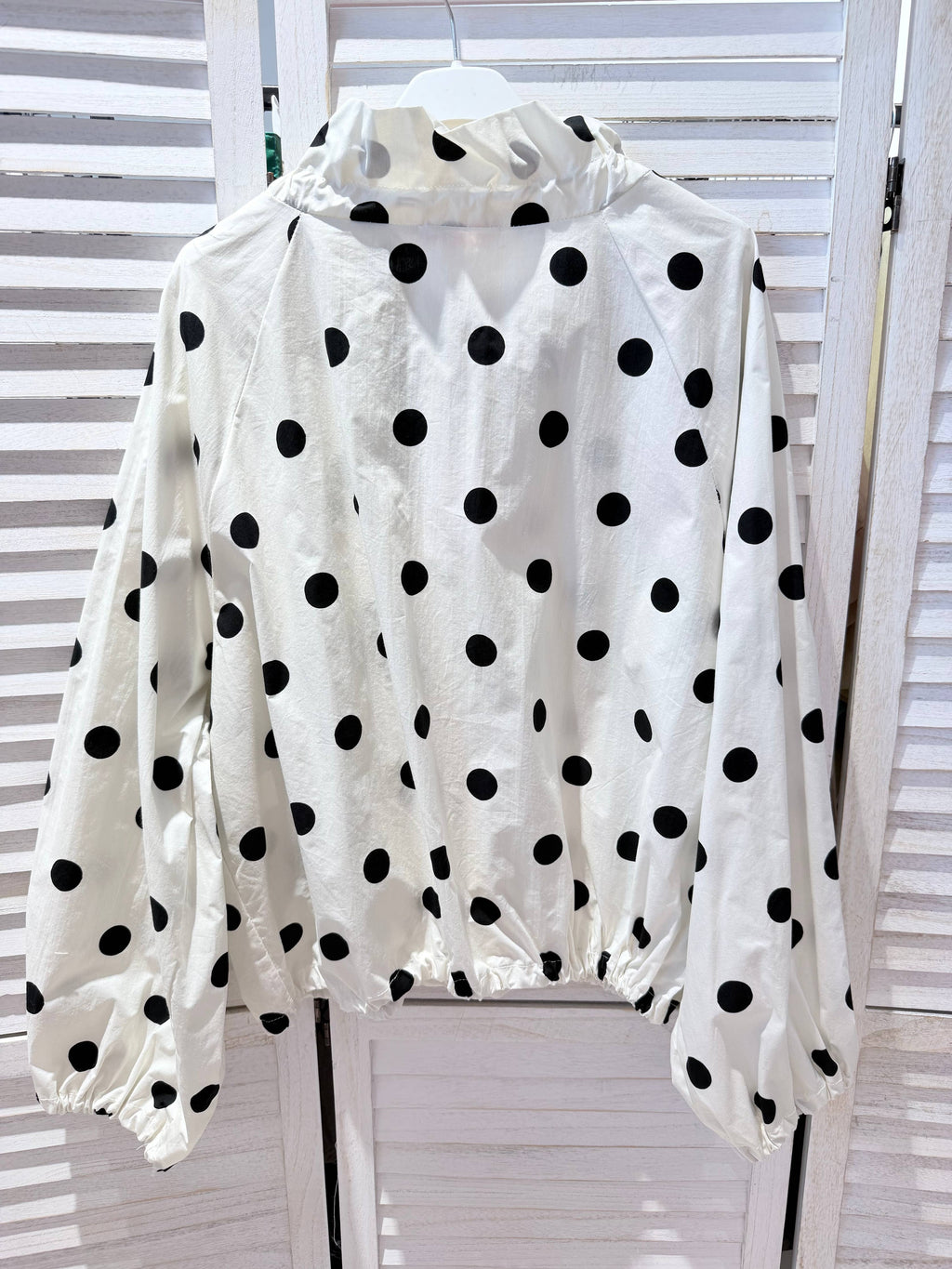Veste à pois en coton fin POLKA Blanc & Noir