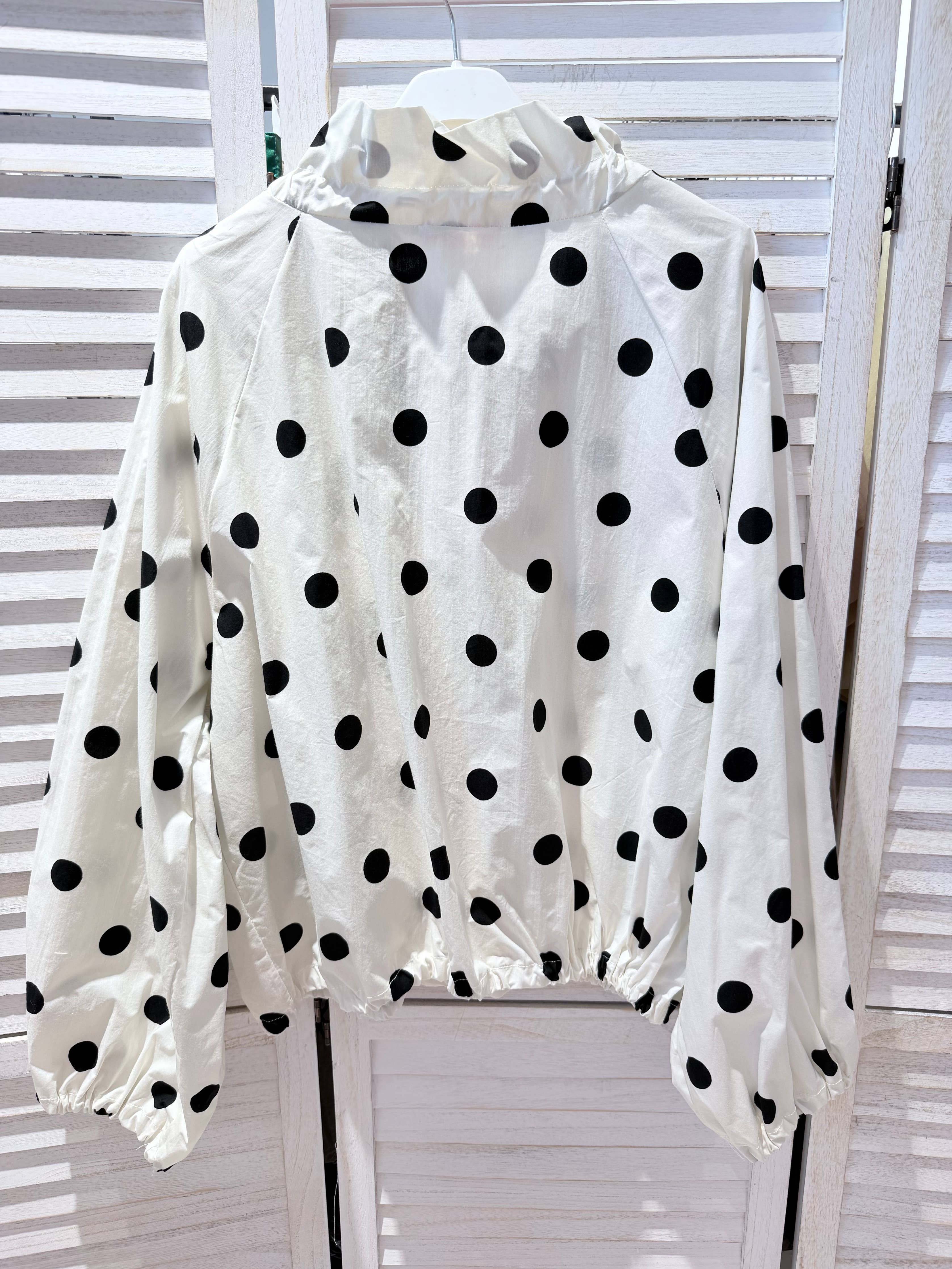Veste à pois en coton fin POLKA Blanc & Noir