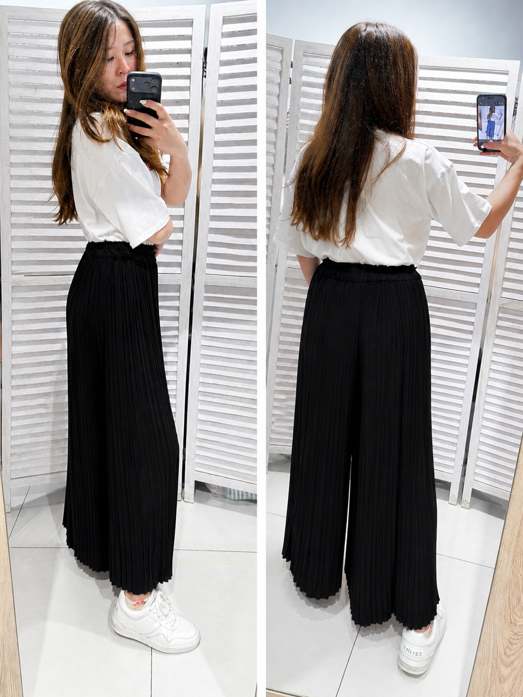 Pantalon large plissé LISA Noir