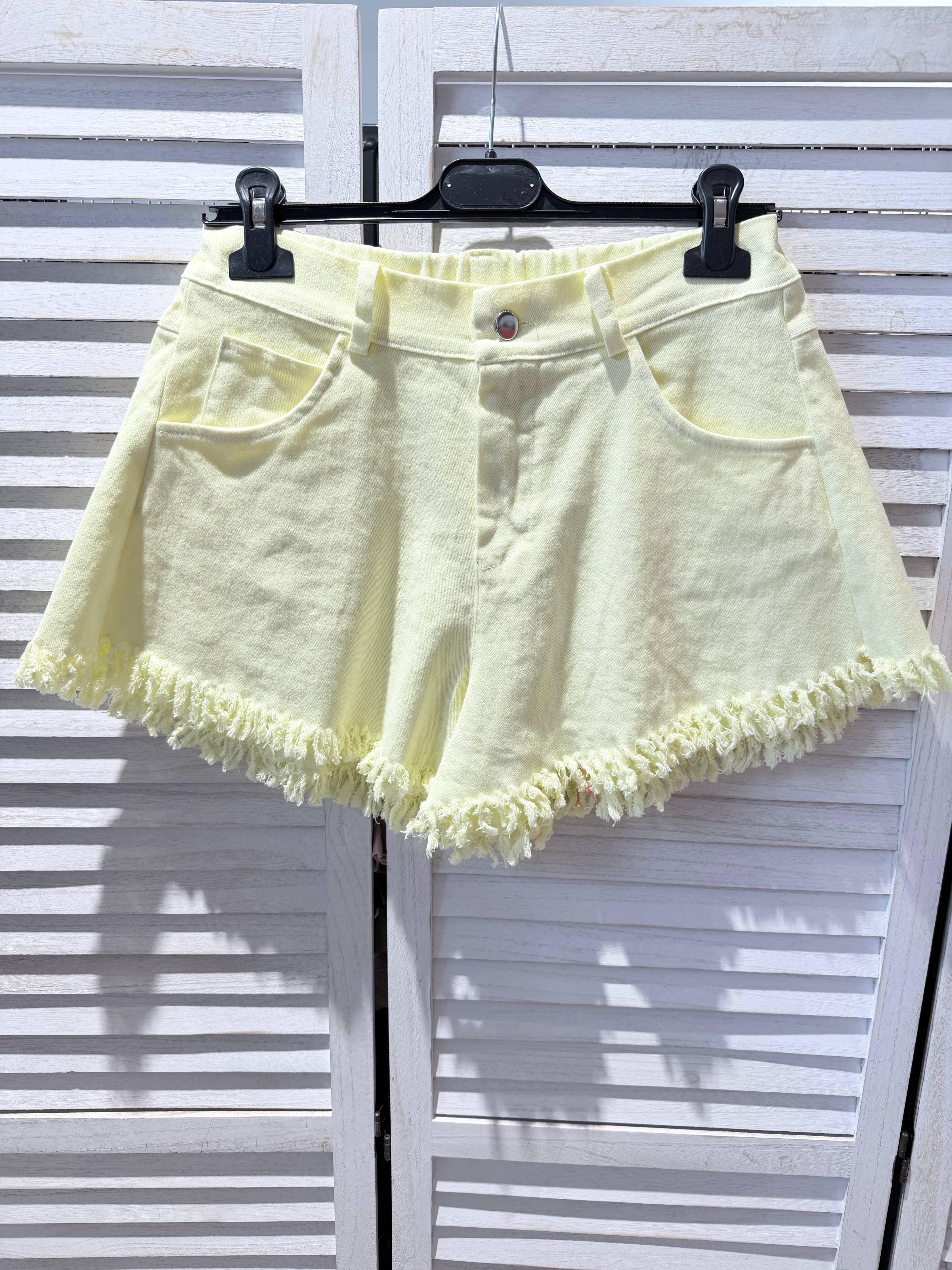 Short coton FRANGES Jaune