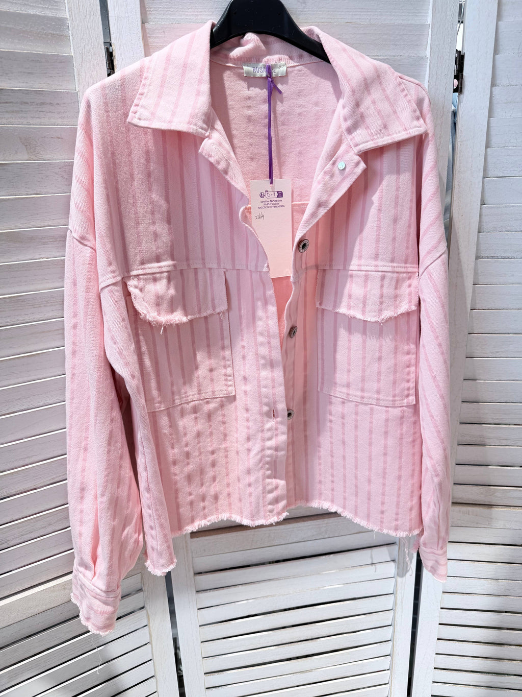 Veste coton CANDY rayée Poudre & Rose