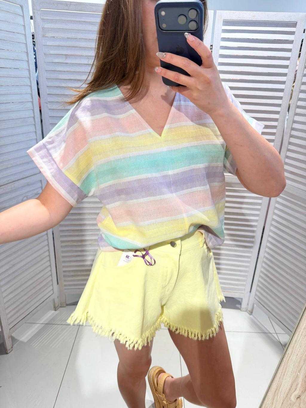 Blouse rayée en coton RAINBOW