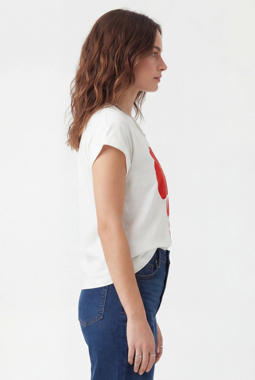 T-shirt Coton coeur AMORE Blanc